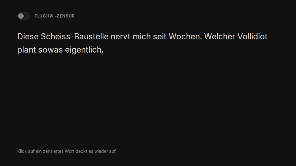 Fluchwort-Zensur Demo in SUBLI